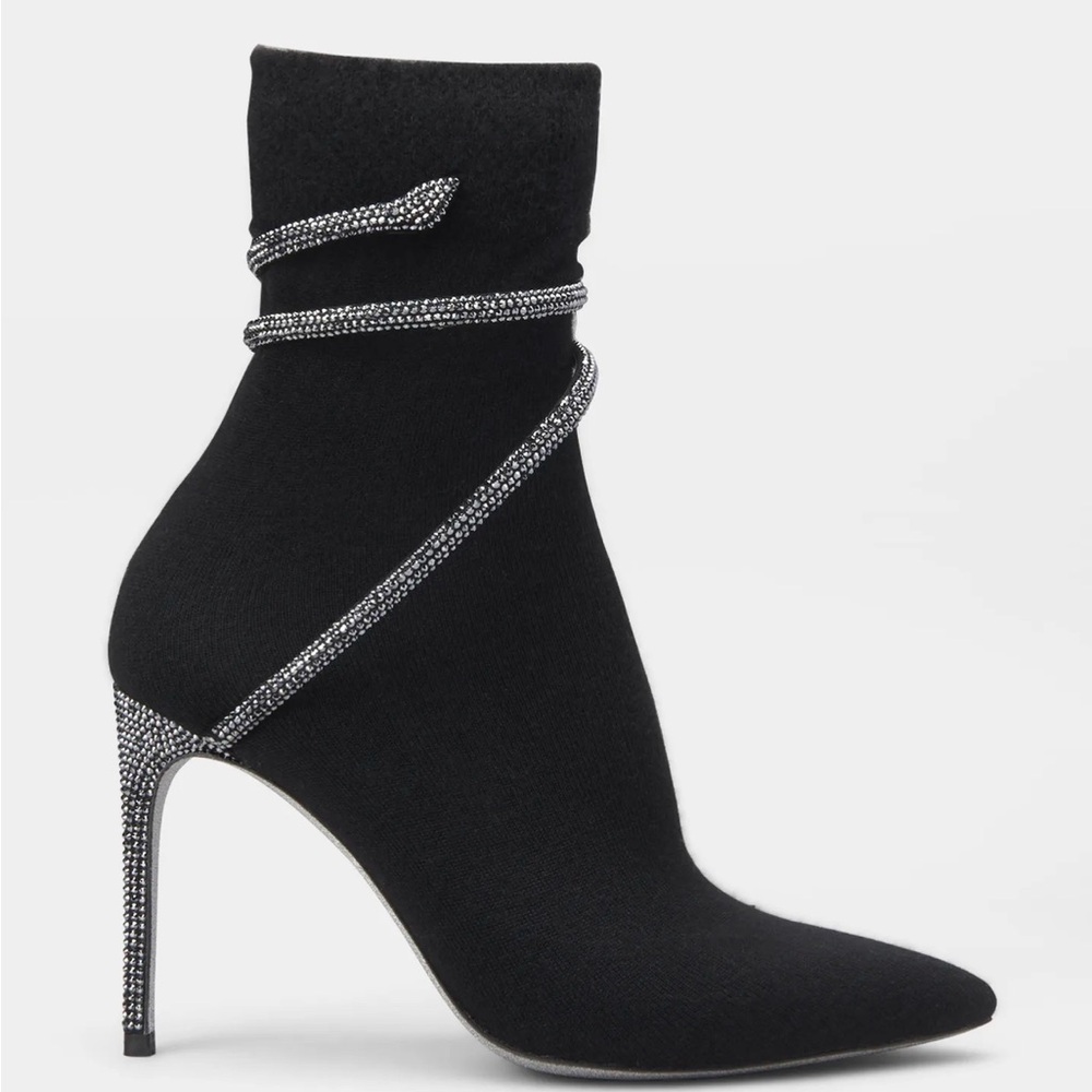 Rene Caovilla Cleo Cashmere Crystal Sock Bootie